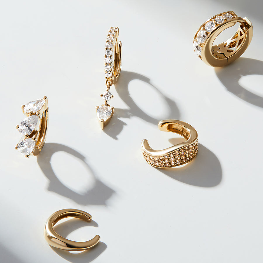 GOLD NOVO diamond and gold earrings